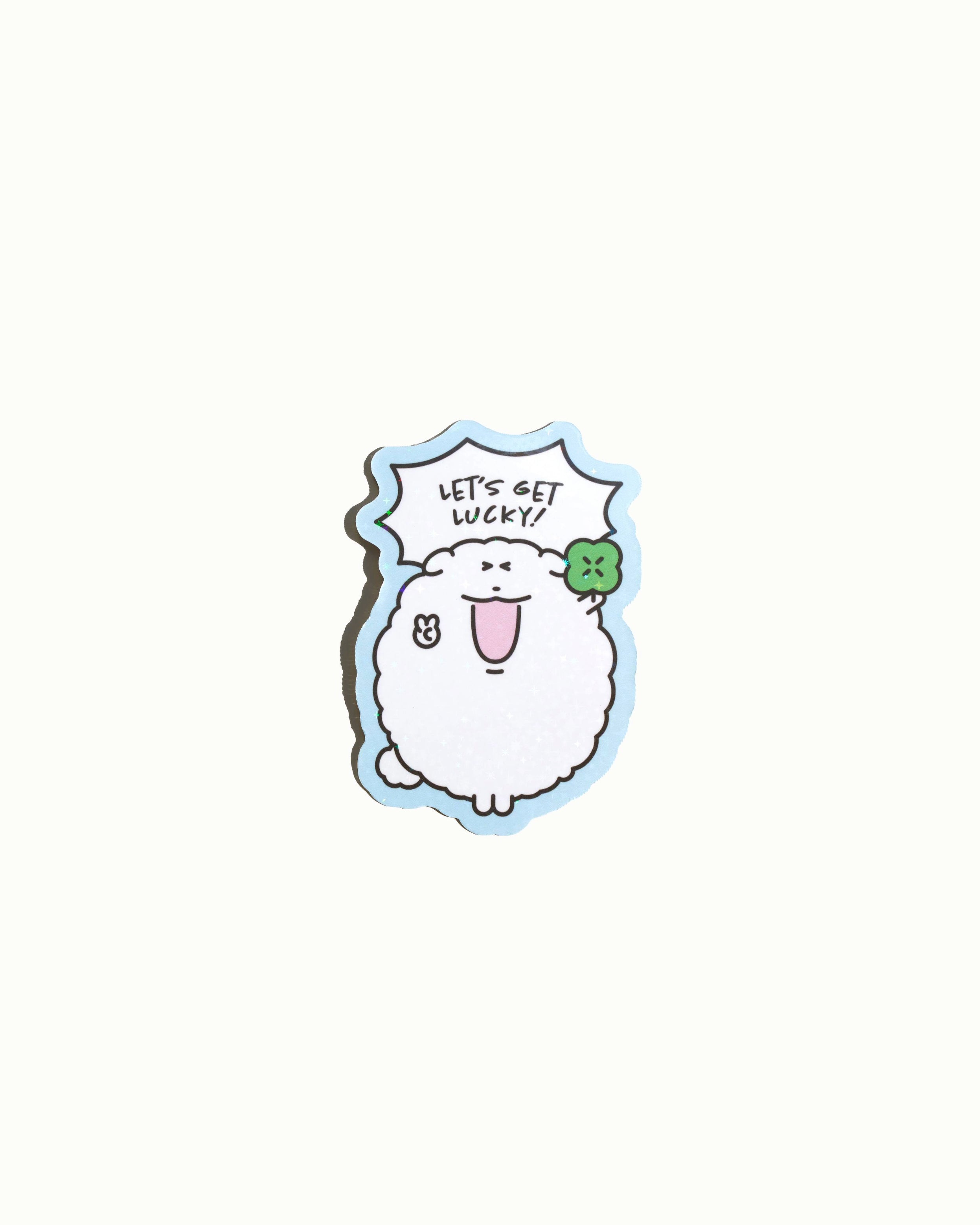 Die-Cut Sticker Mandu "Let's get lucky!"